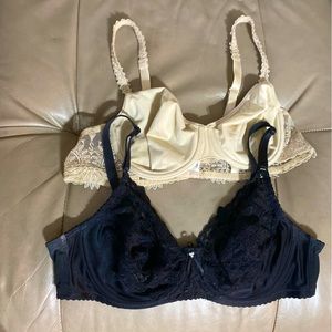 Chantelle and Wacoal Bra Lot 36B Black Beige